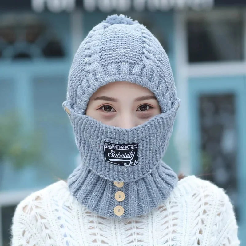 (🎄CHRISTMAS SALE NOW-48% OFF) 2 in 1 Mask Scarf Knitted Hat-Free Shipping Today