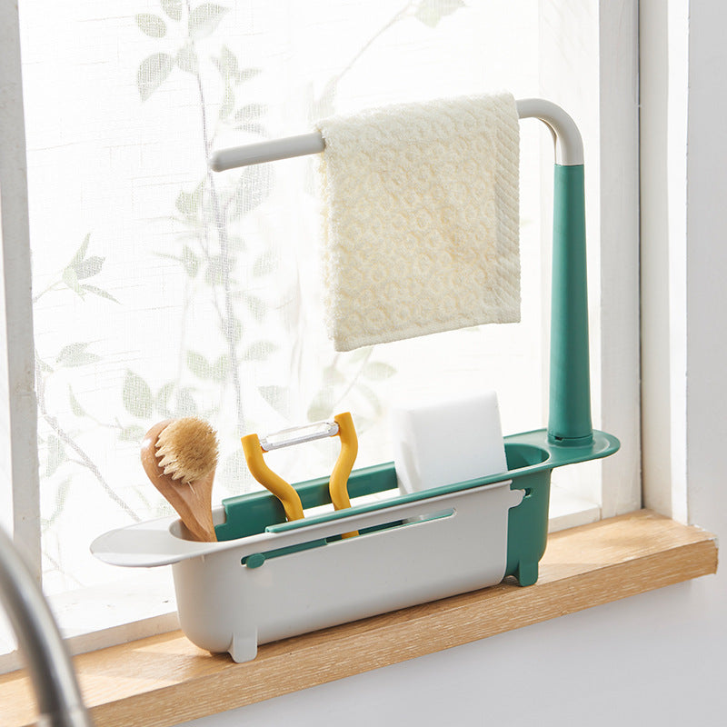 (🌲CHRISTMAS SALE NOW--48% OFF)Updated Telescopic Sink Storage Rack(BUY 2 GET FREE SHIPPING)