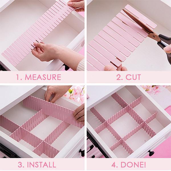 Adjustable Drawer Organizer (Set of 8)