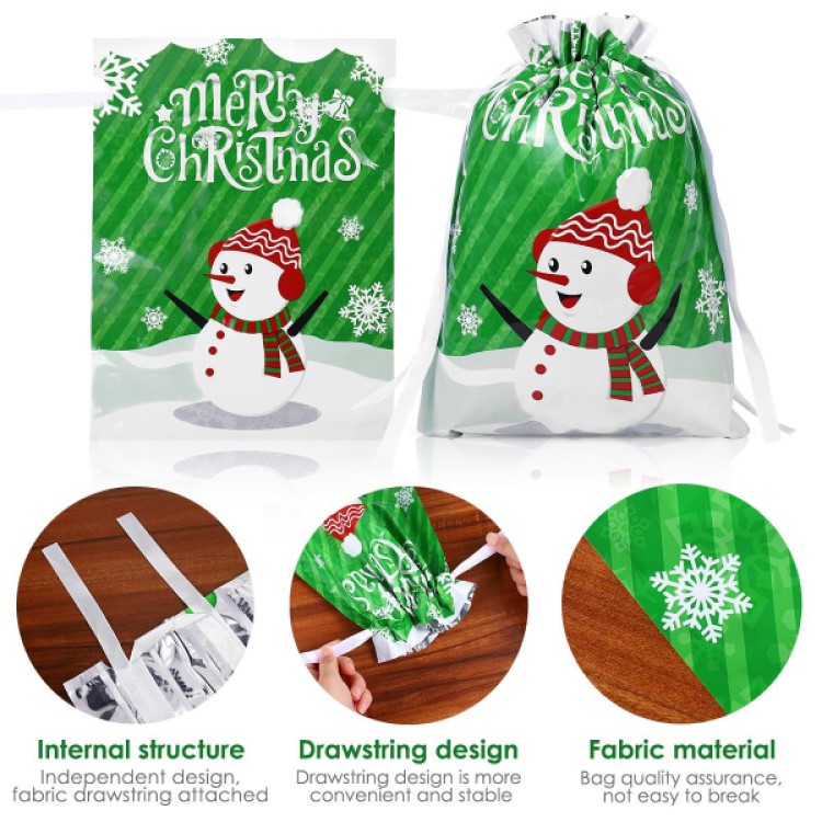 (🎄 Early Christmas Sale 🎄)Reusable Drawstring Christmas Gift Bags(10 Pcs)