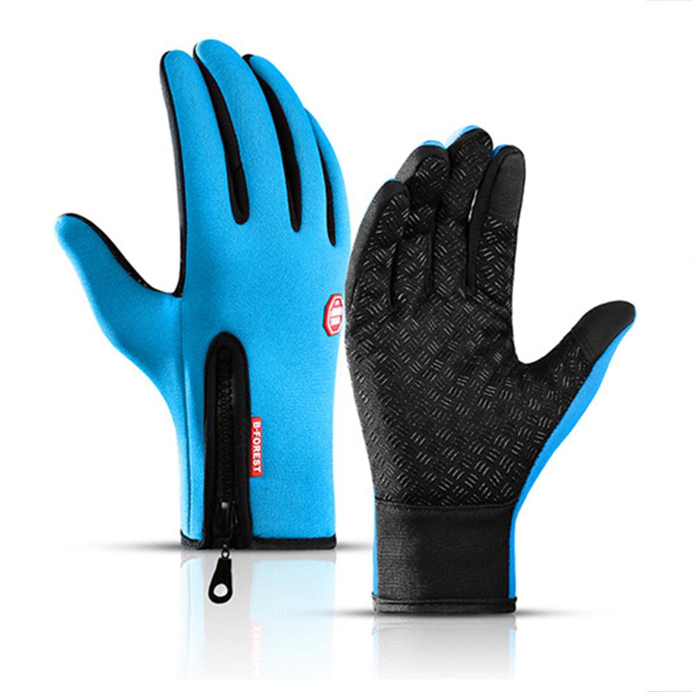 azfleek 2022 Unisex Thermal Winter Gloves Touchscreen Warm, Cycling, Driving, Motorcycle Blue / S