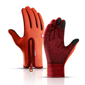 azfleek 2022 Unisex Thermal Winter Gloves Touchscreen Warm, Cycling, Driving, Motorcycle Orange / S