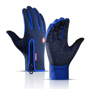 azfleek 2022 Unisex Thermal Winter Gloves Touchscreen Warm, Cycling, Driving, Motorcycle Dark blue / S