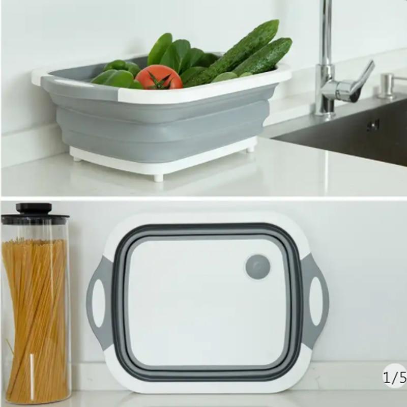 Multipurpose Foldable Chopping Board and basket