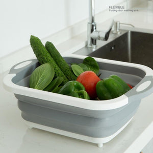 Multipurpose Foldable Chopping Board and basket