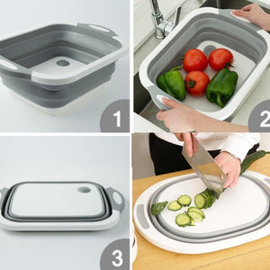 Multipurpose Foldable Chopping Board and basket